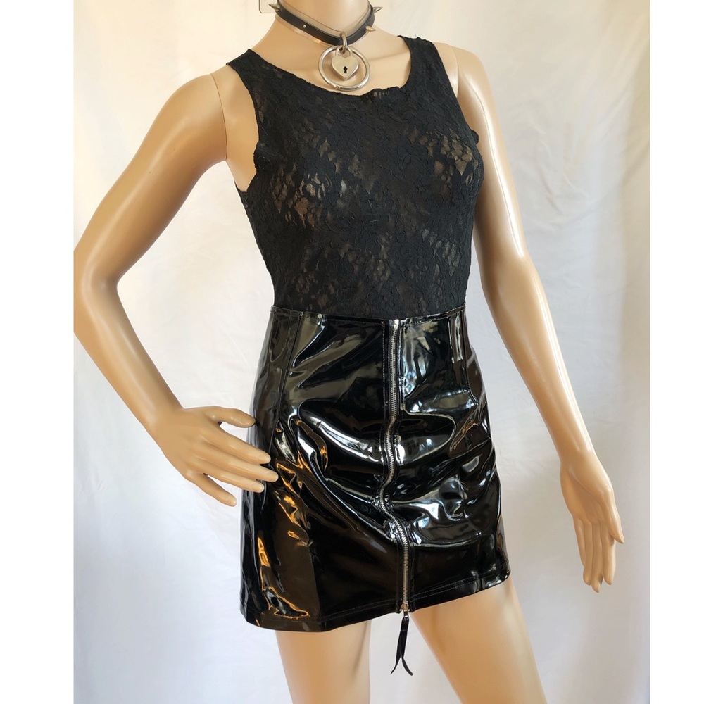 Black Vinyl Skirt
